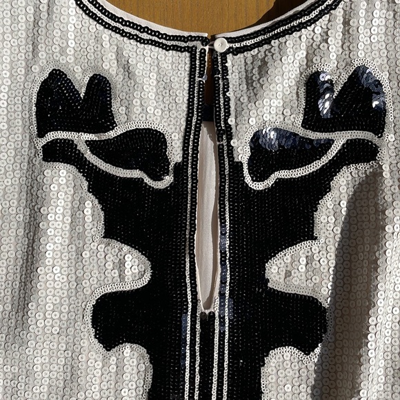 BCBGMaxAzria Geri Sequin Motif Shift Cocktail Dress Size Medium - Picture 5 of 7